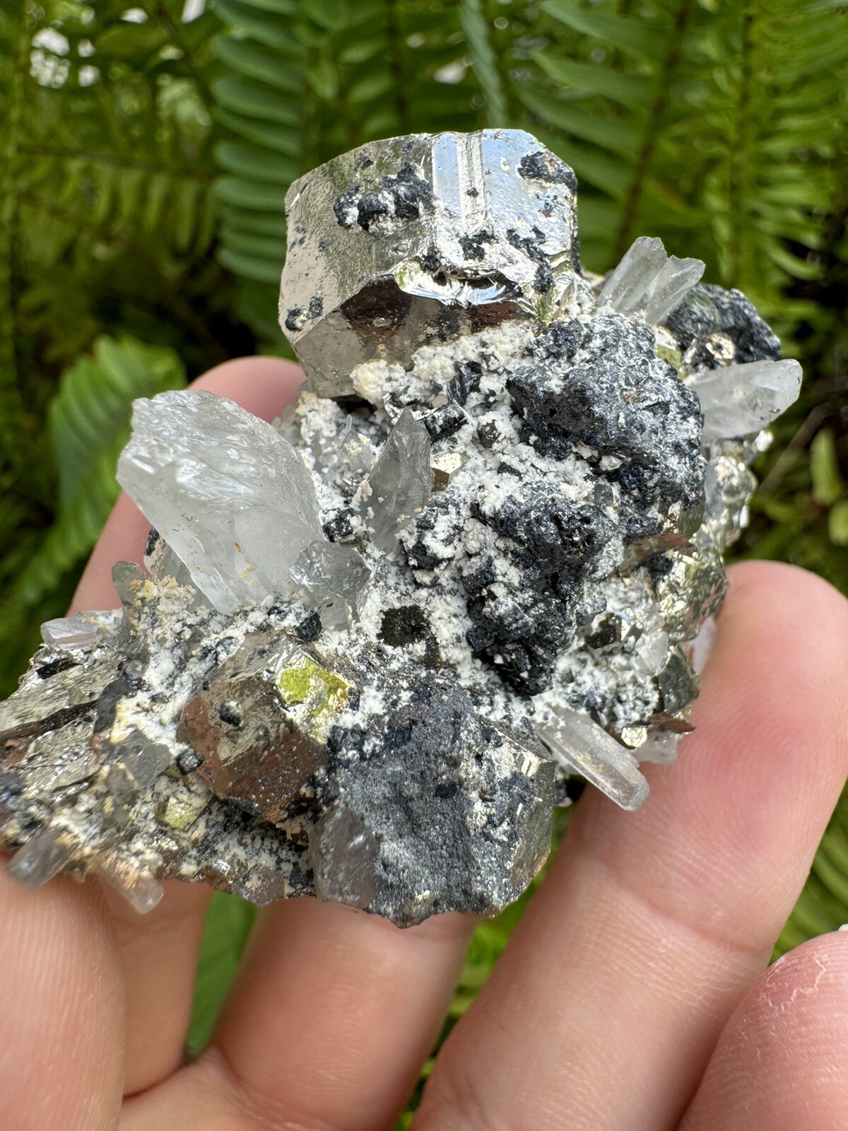 PYRITE Crystal CUBE Cluster with Little Quartz Crystals! Peru 87g