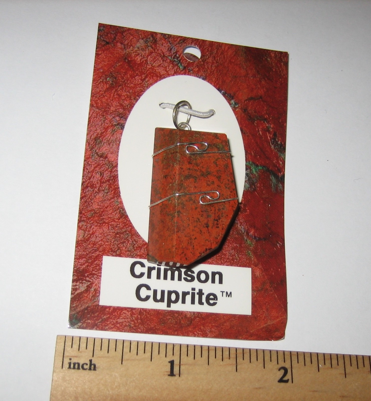 1.3″ POLISHED RARE CUPRITE STONE MINERAL STERLING SILVER WIRE WRAP PENDANT *1