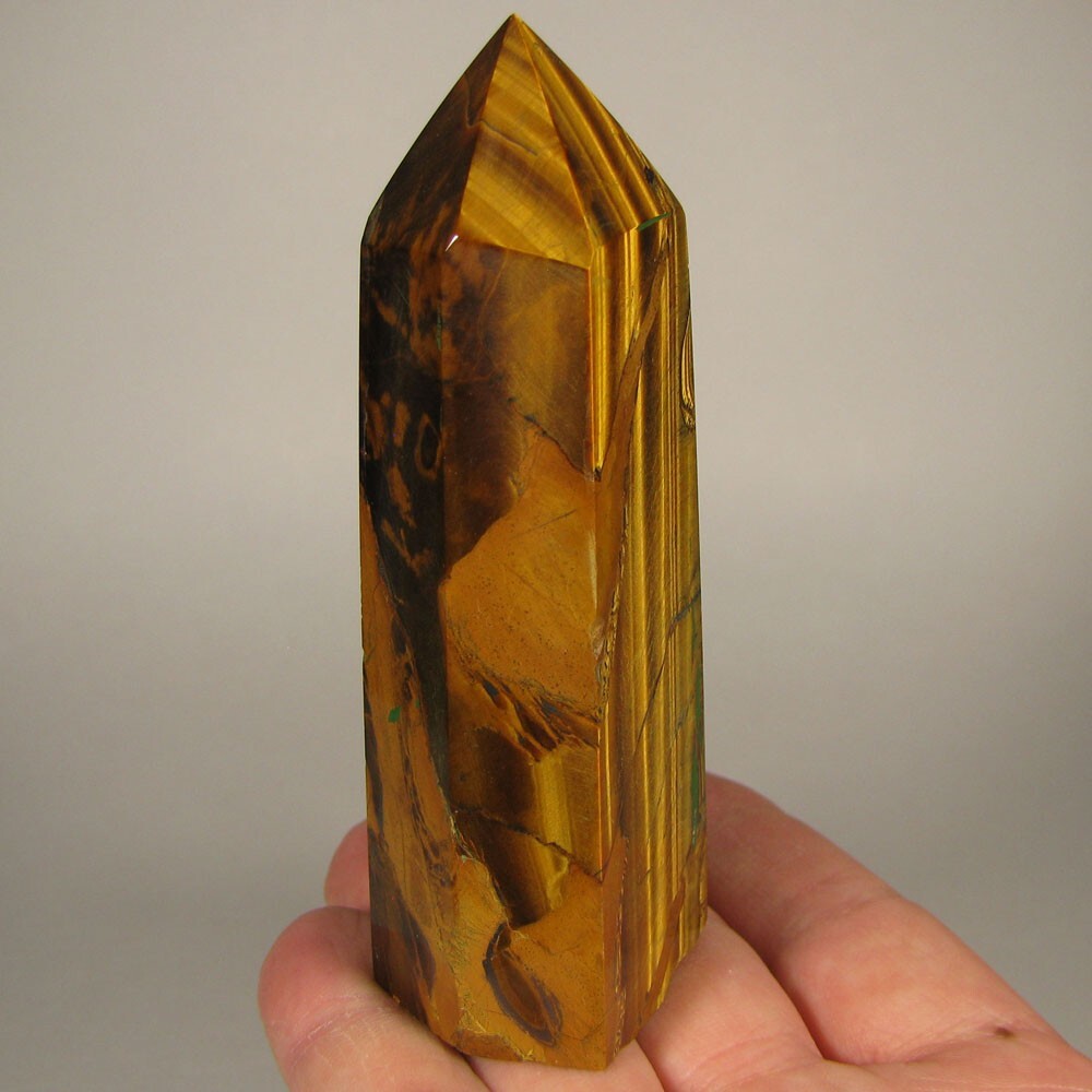 4″ TIGER EYE Polished Gemstone Point Tower Obelisk – South Africa