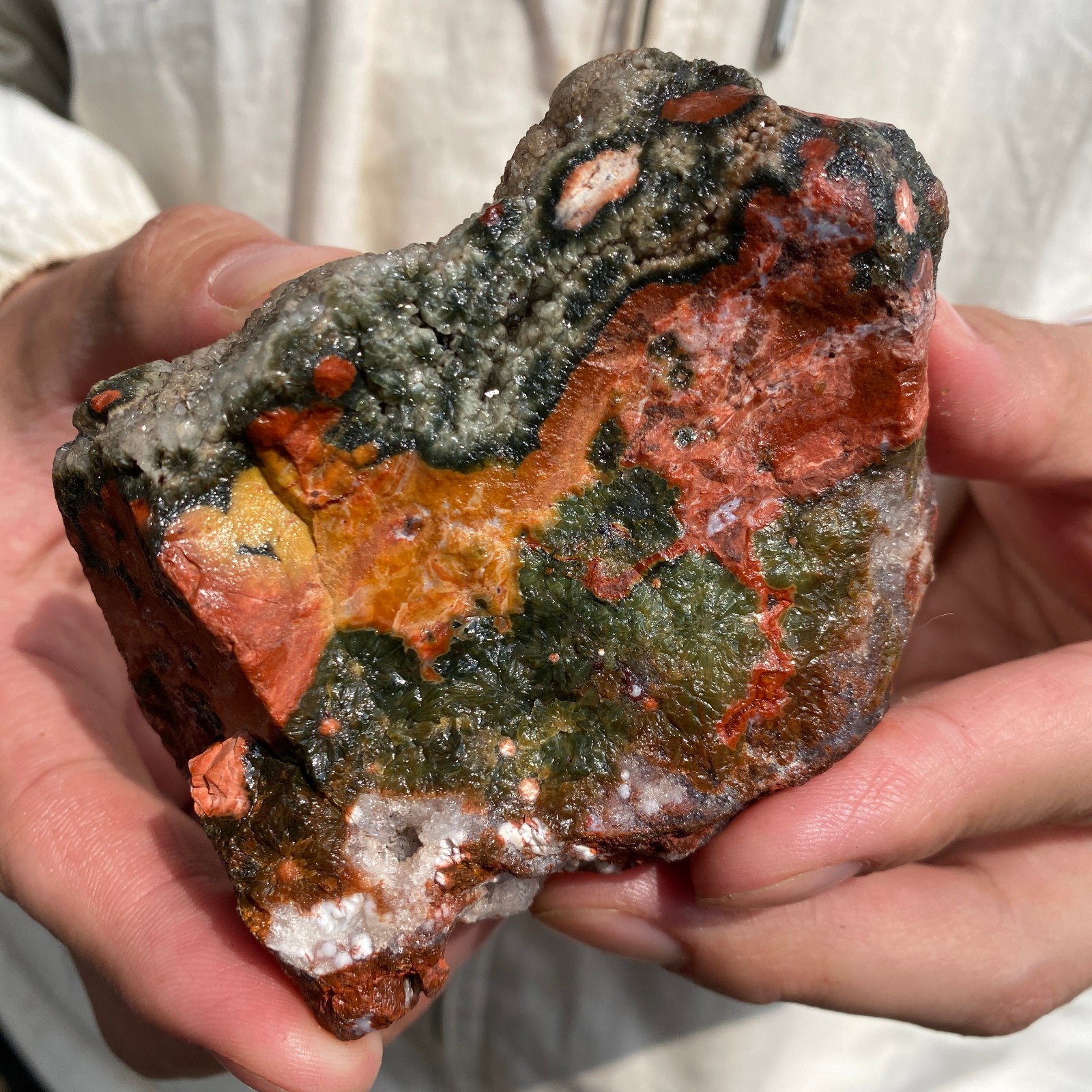 0.8lb Raw Natural colourful ocean jasper quartz crystal rough mineral specimen
