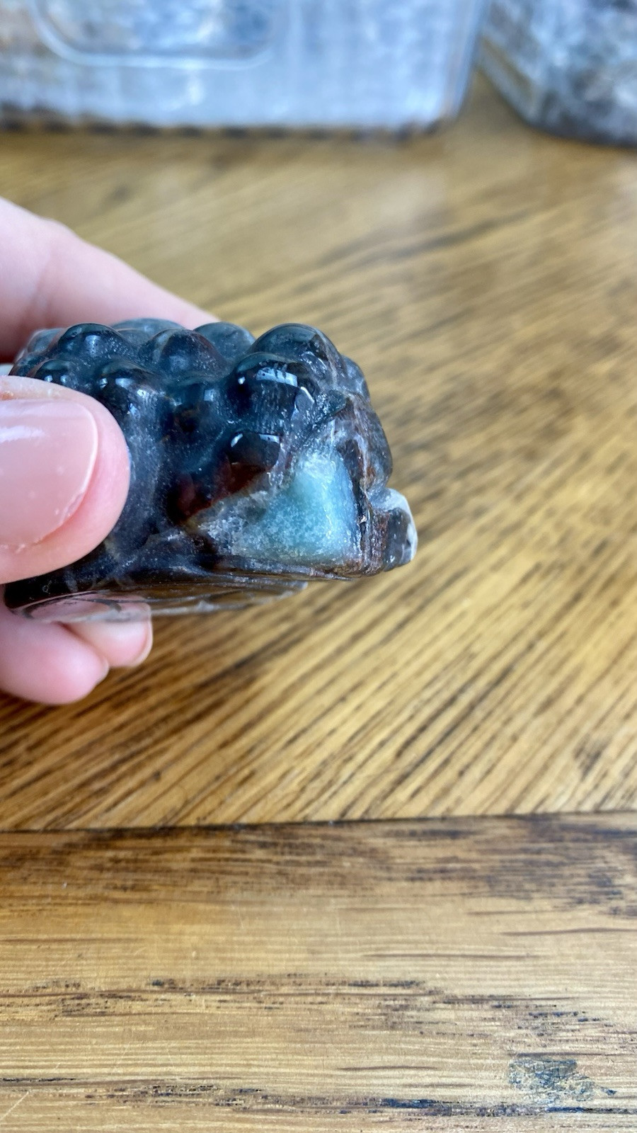 Crystal Caribbean Calcite 3 Leg Money Toad Frog Coin Shui Prosperity 112g (6)