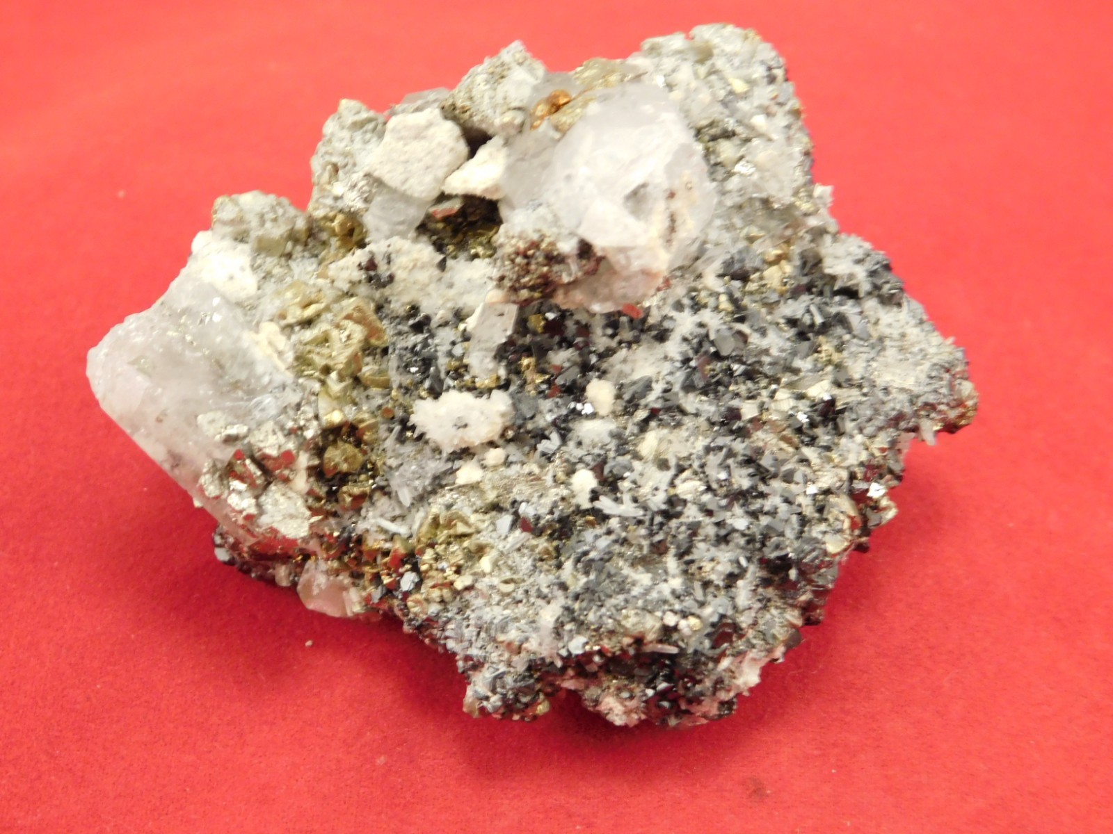 Sphalerite Crystals with Druzy Pyrite and FLUORESCENT Calcite Peru 195gr