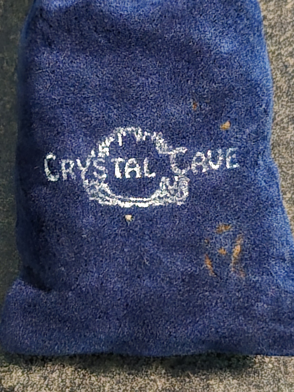 Crystal Caves Pennsylvania Magnetite Crystal In Blue Velvet Bag 9 Stones Total