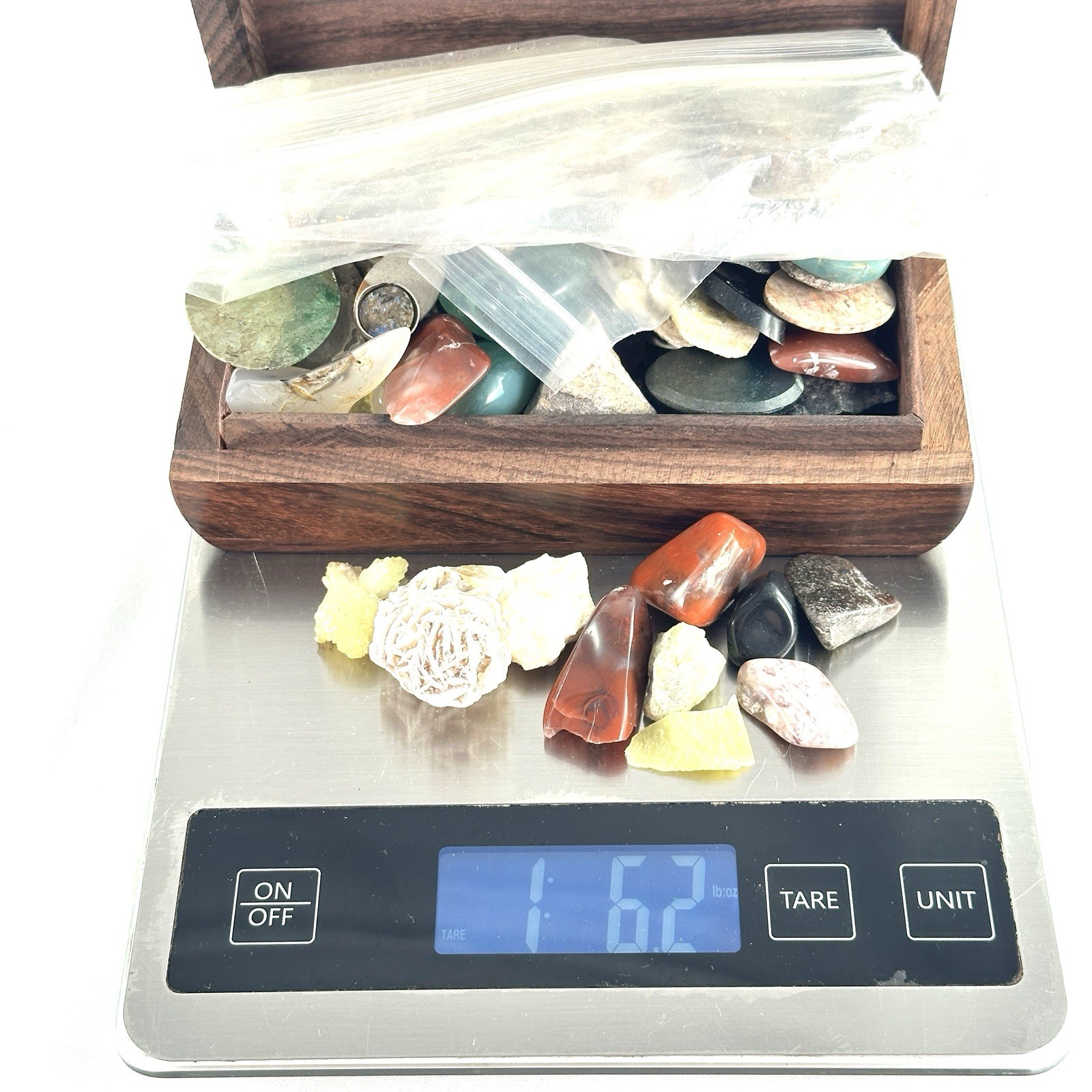 Mixed Lot Polished Rocks & Rough Gemstone Mix Red Garnet Crystal