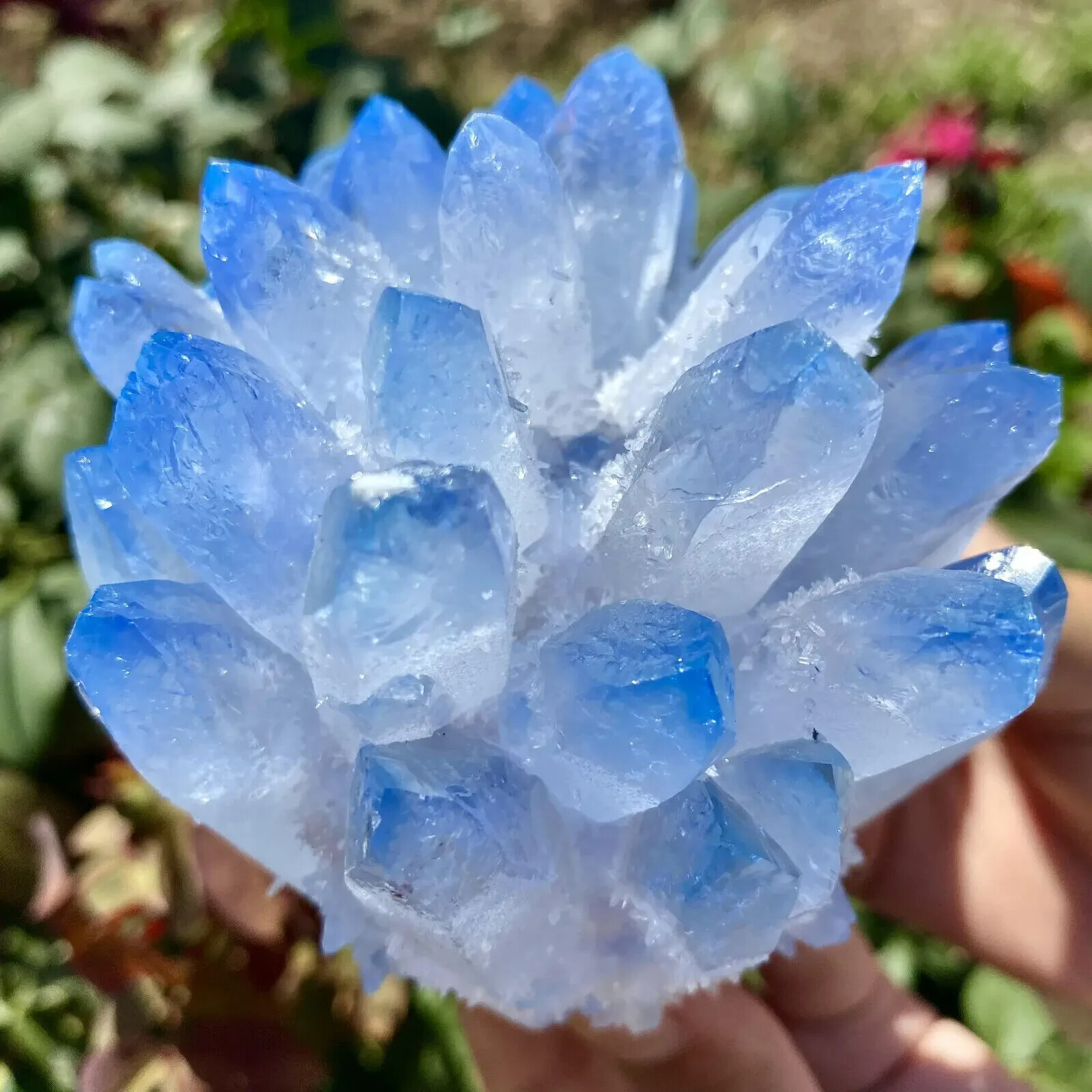 300g Rare Large Raw Blue Phantom Quartz Crystal Cluster Quartz Mineral Specimen