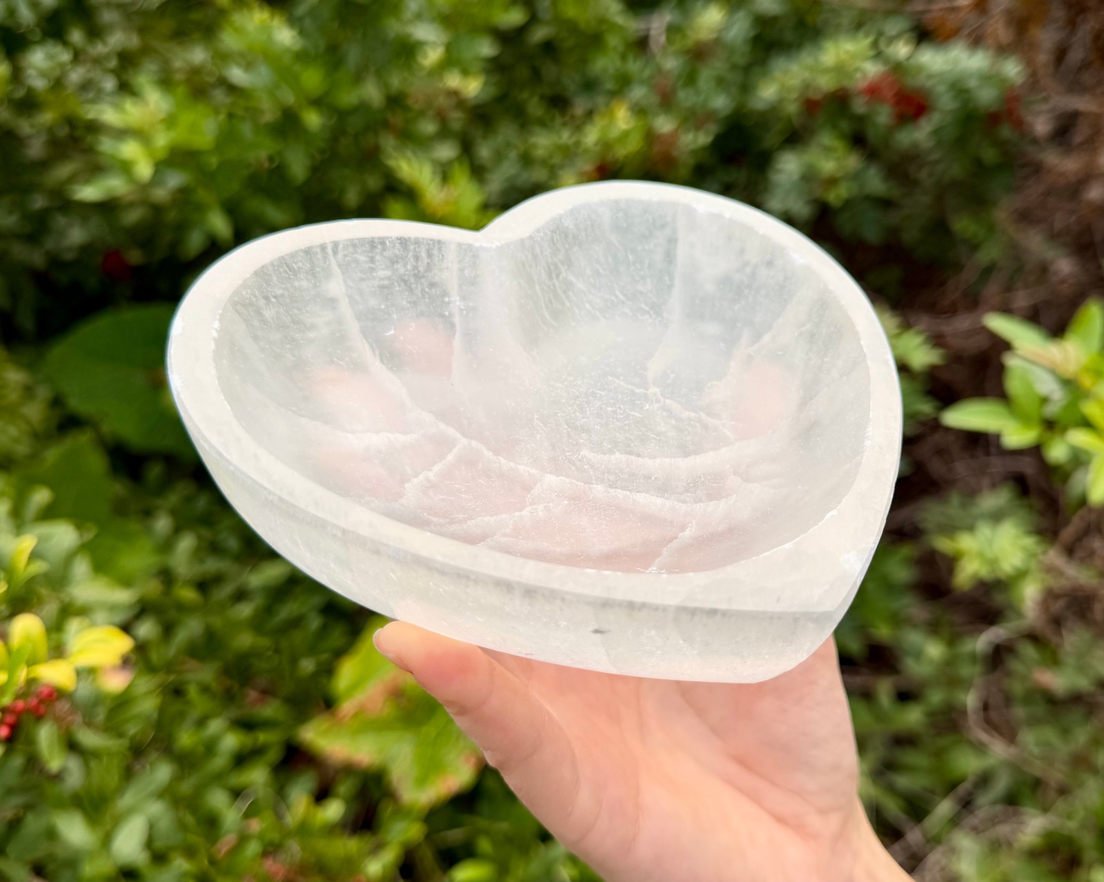 LARGE 6″ Selenite Heart Charging Bowls (Selenite Crystal Bowl, Selenite Bowl)