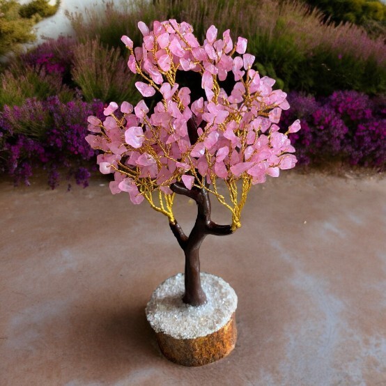 Rose Quartz Gemstone Tree , Crystal for Positive Energy, Money Tree