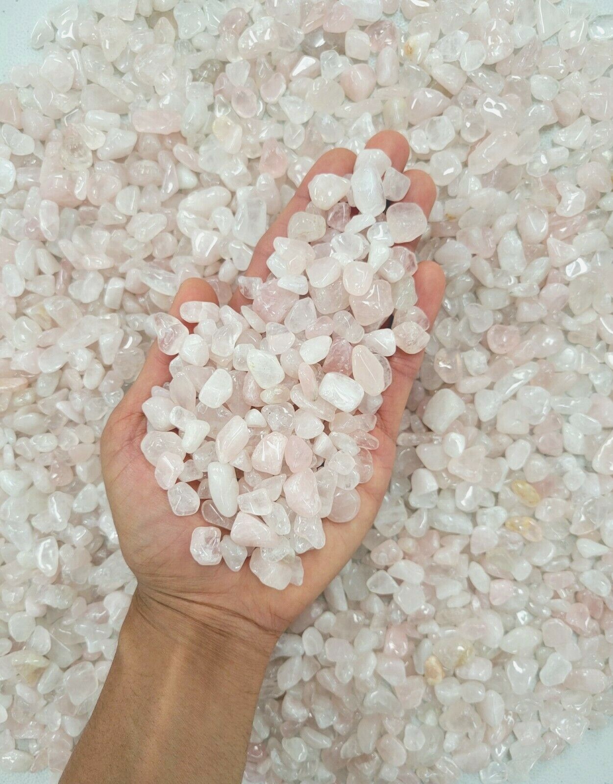 Tumbled Rose Quartz Crystals Chips Small Gemstones Chip Beads Bulk Stones