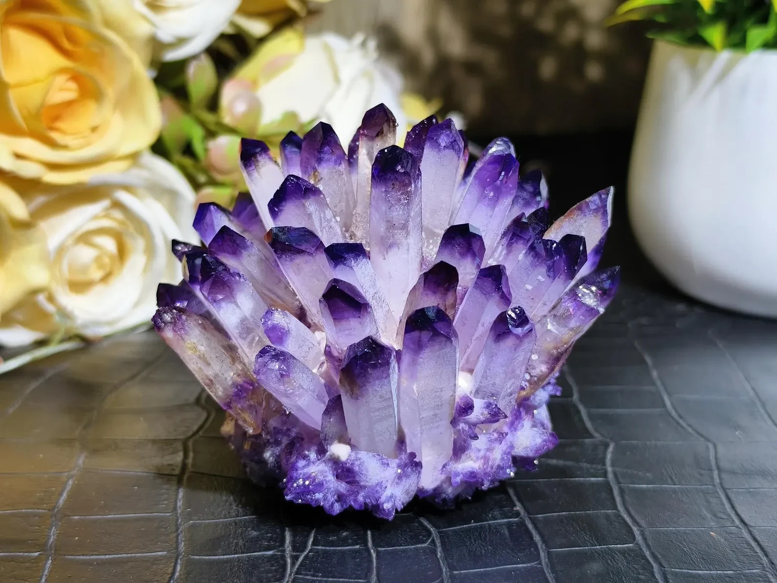 300g Purple Quartz Crystal Cluster Raw Gemstone Home Decoration Mineral Specimen