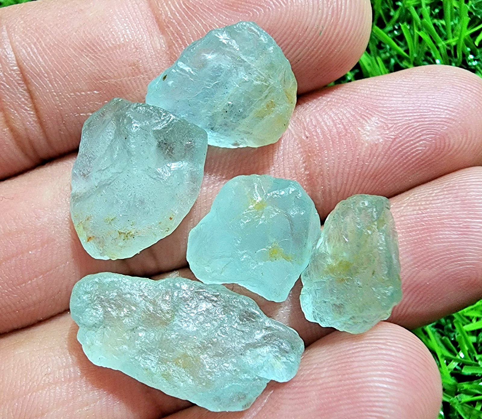 5 Pcs Raw Aquamarine Gemstone Rough Lot 14-25 mm Aquamarine Rough Stone Bulk