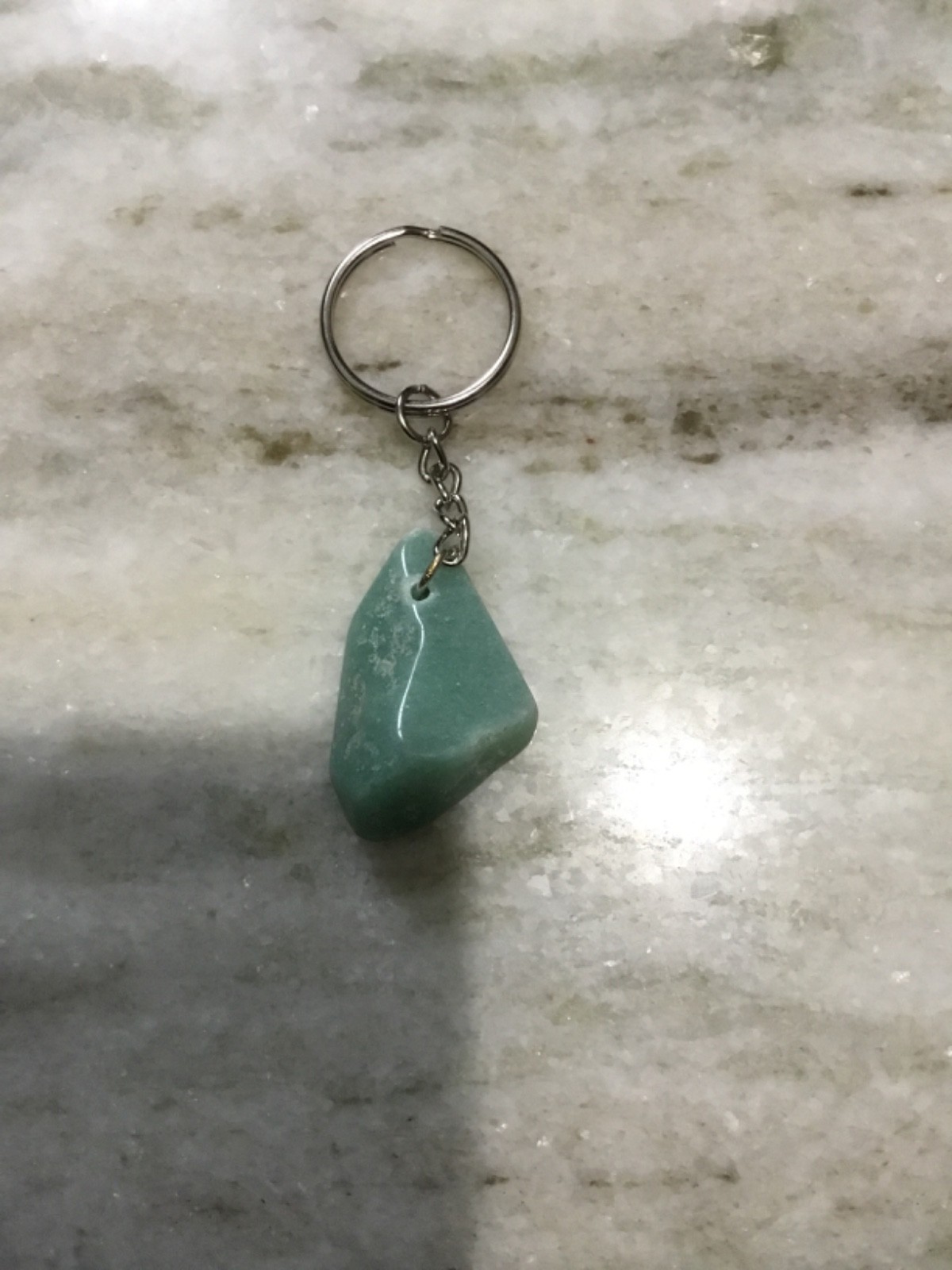 handmade polished green adventurine crystal keychain
