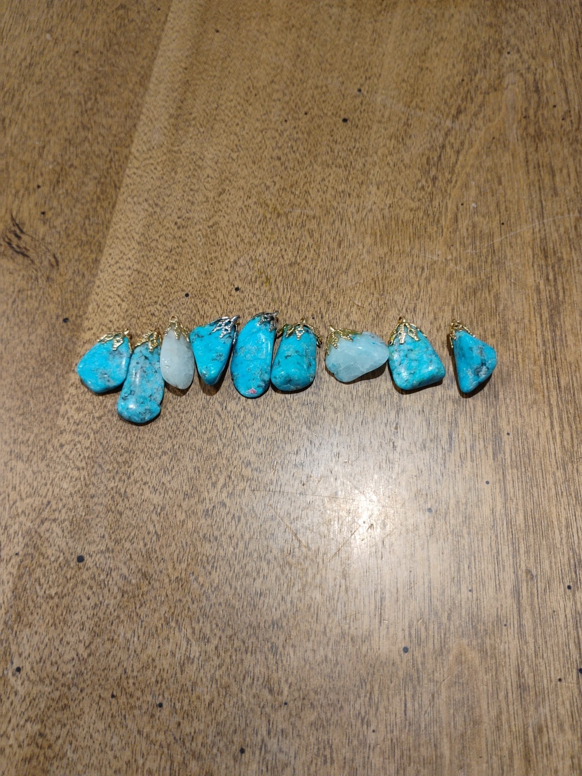 20g Tumbled Blue Turqupise And Quartz Pendants