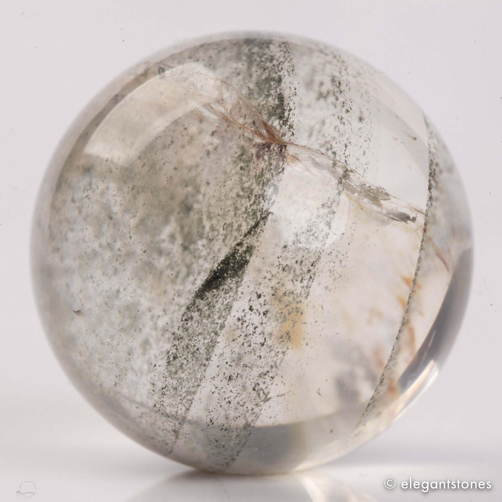48g32mm Natural Garden/Phantom/Ghost/Lodolite Quartz Crystal Sphere Healing Ball