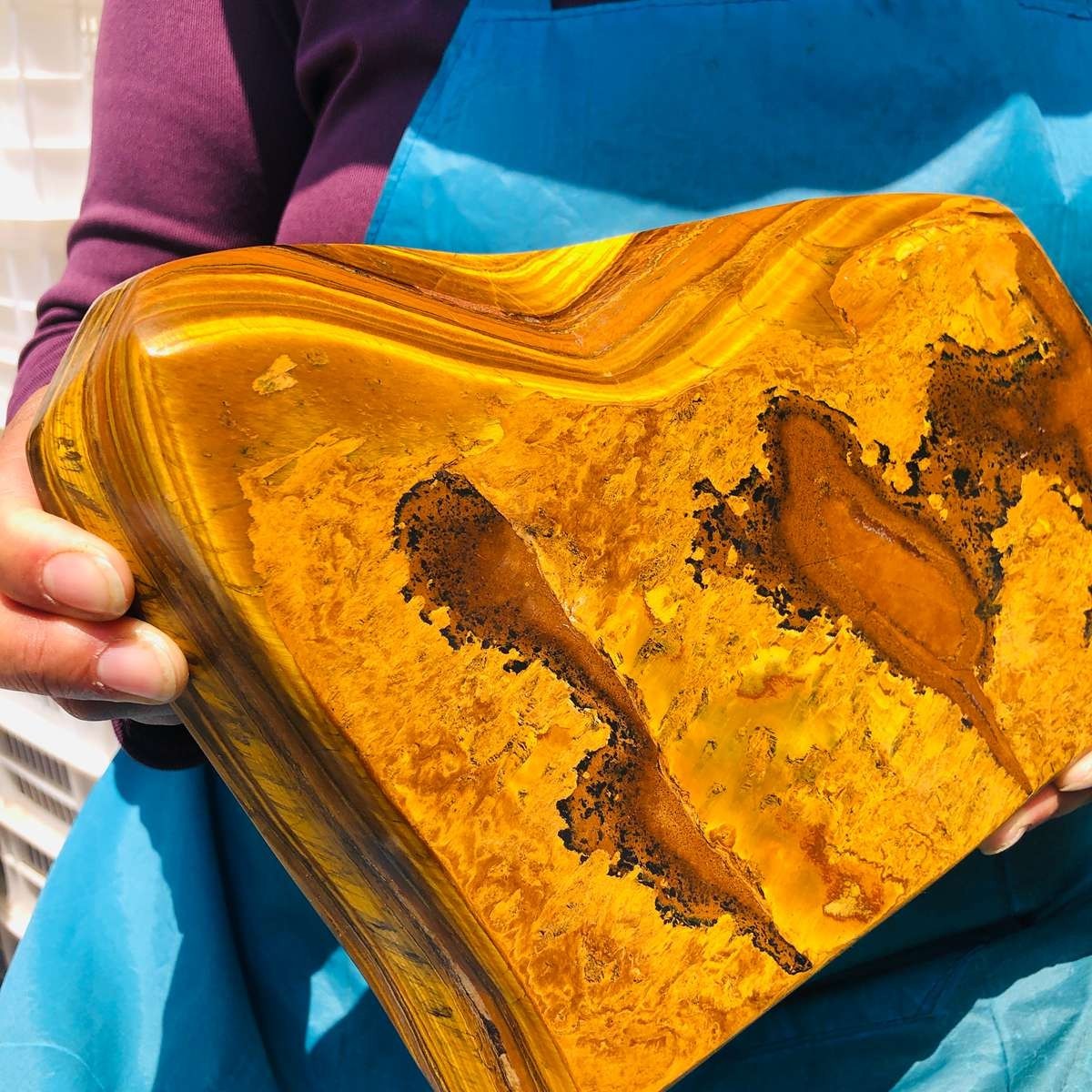 7.61 LB Natural Tiger Eye Polished Specimen Home Decor Raw Healing Stone 5359