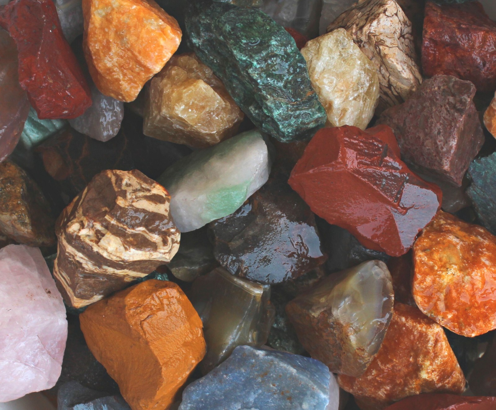Brazil Mix – Large Rough Rocks for Tumbling – Bulk Wholesale 1LB options