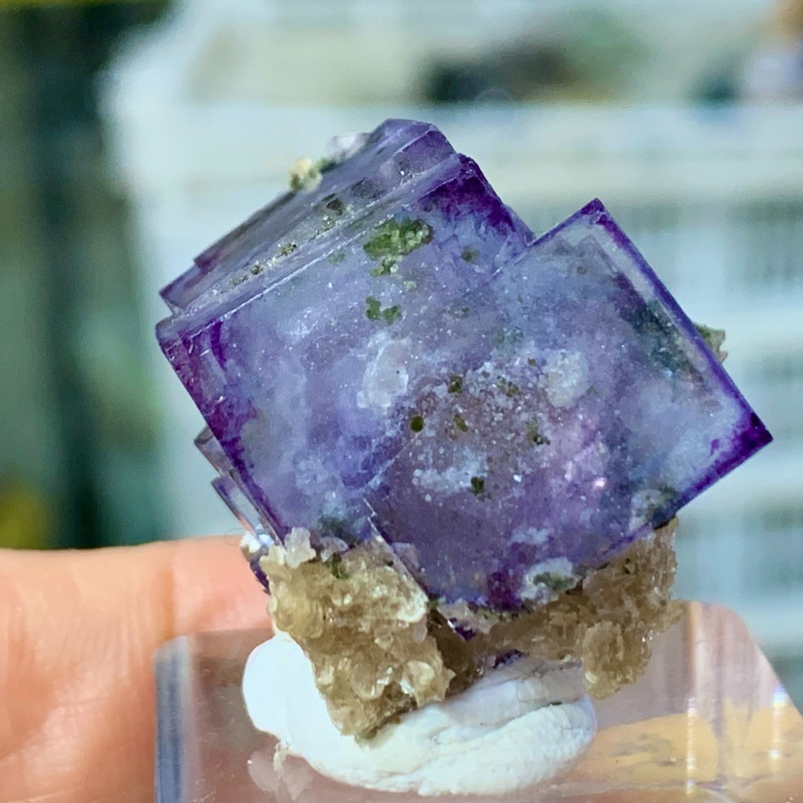53G Natural fluorite Purple cubic mineral crystal sample/yaogangxian/YGX