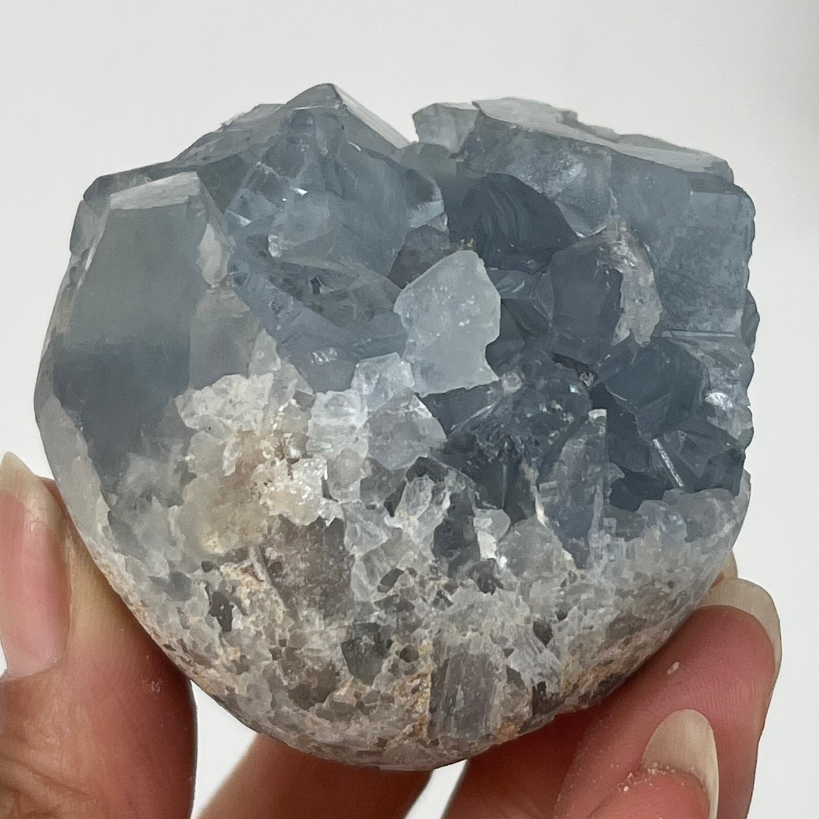 290g Natural Blue Celestite Crystal Geode Cave Mineral Specimen HEALING A54