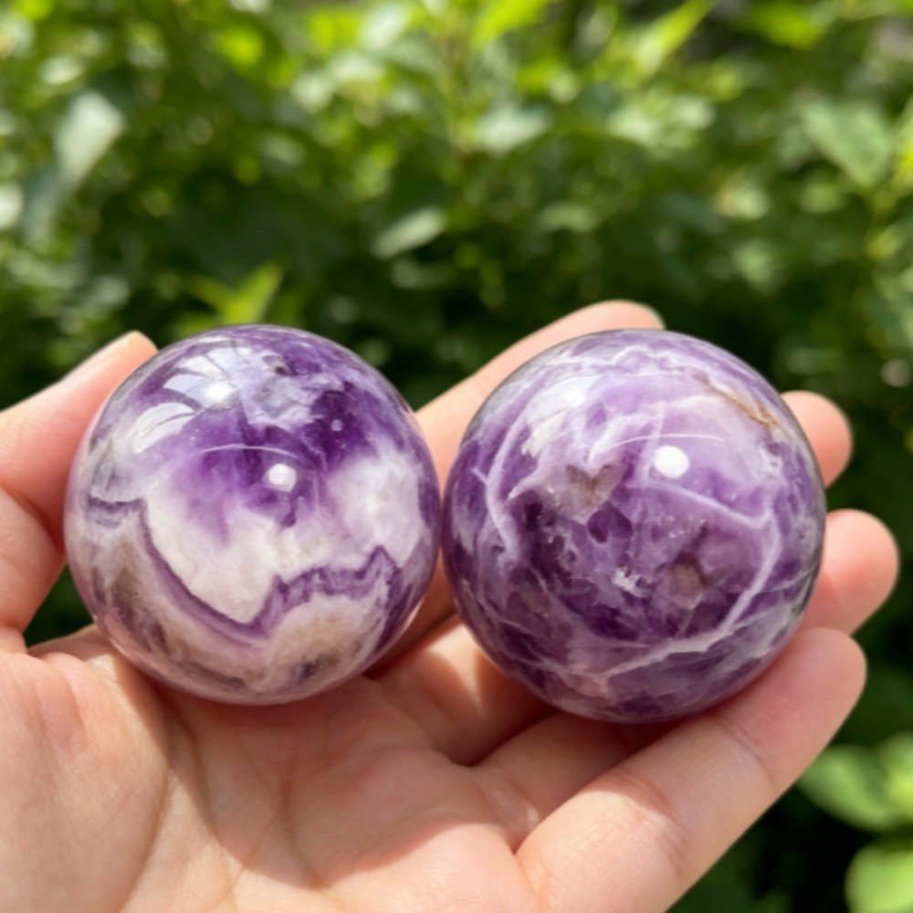 Natural Dreamy purple crystal Sphere Ball Reiki Healing stone Meditation Decor