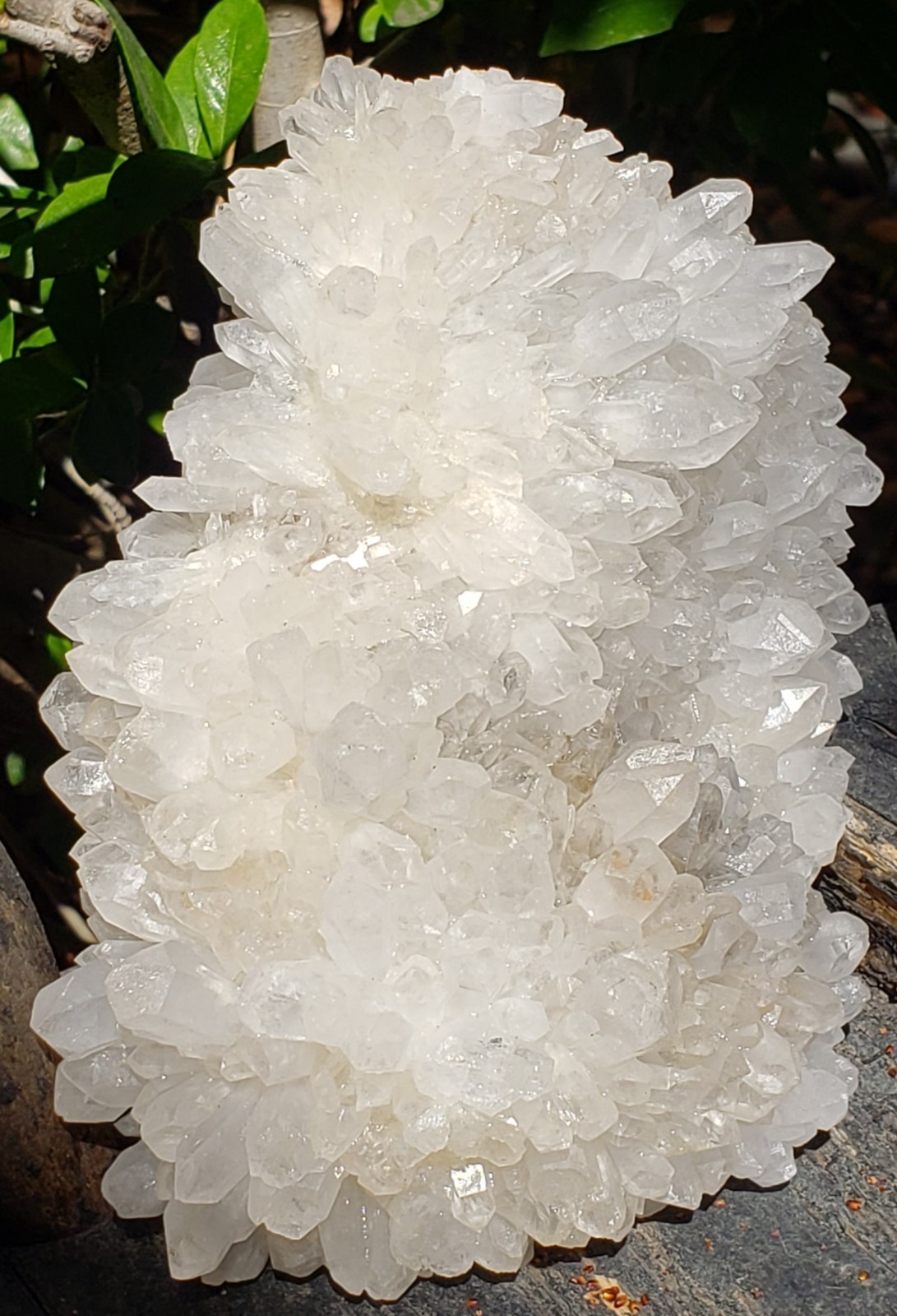 Natural White Clear Quartz Crystal Cluster Rainbow Specimen on Matrix, 1042g