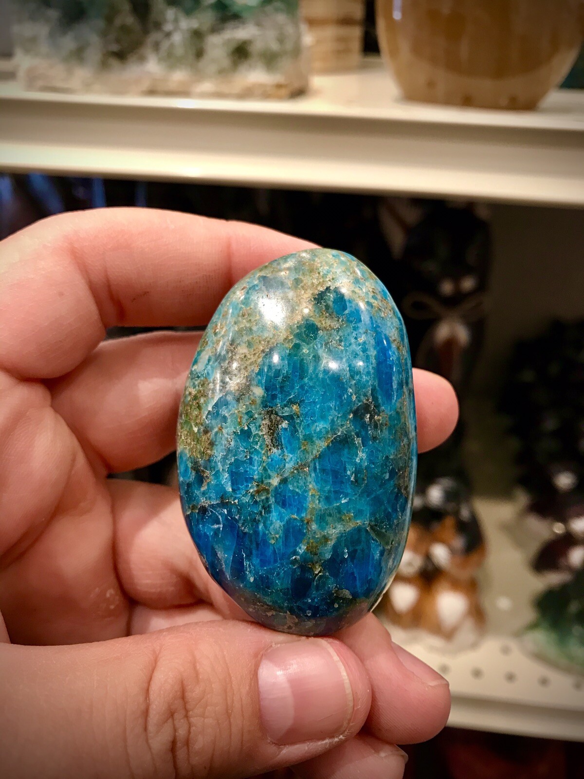 Blue Apatite Crystal Stone Rock Healing Crystals Yoga Reiki Meditation 2″ ZENDA