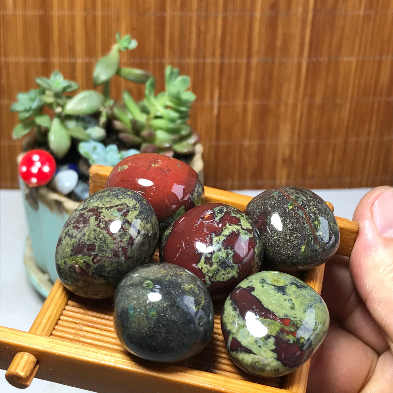 6pcs Natural Dragon blood Crystal gemstone Polish Mineral Specimen Tumbled A5579