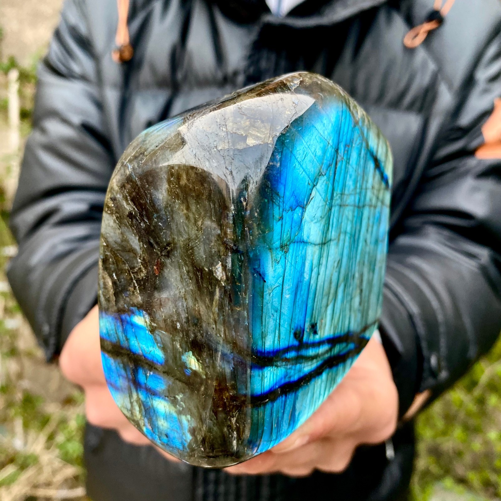 1.9LB Natural Gorgeous Labradorite Quartz Crystal Stone Specimen Healing