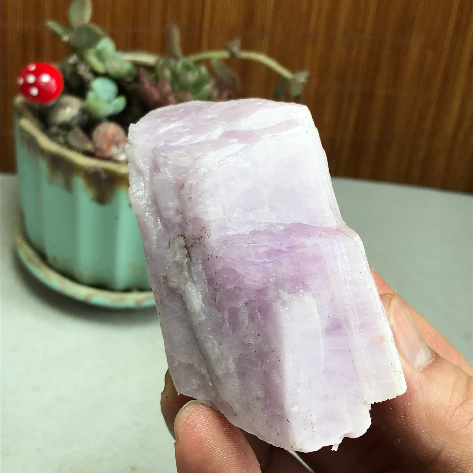 75-47-37mm NATURAL ROUGH KUNZITE PINK SPODUMENE CRYSTALS 207g A4612