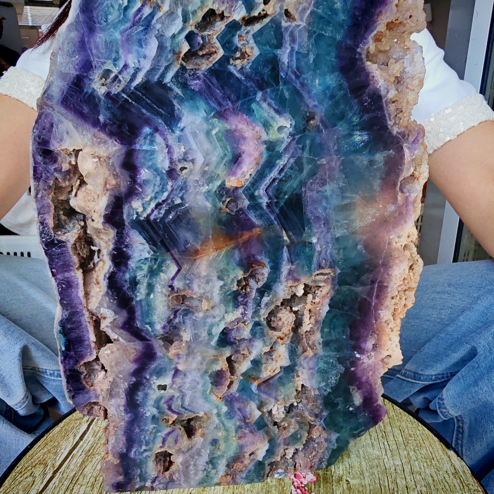 14.3LB Restoration of Natural Colored Fluorite Crystal Specimens 6500g