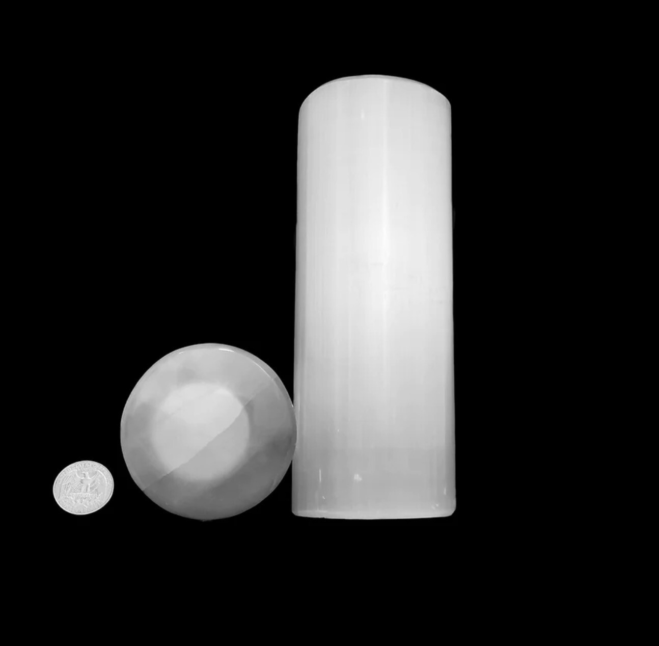 XL Selenite Tower Lamp Crystal ” White Natural Light LED Cord Extra Large 14″