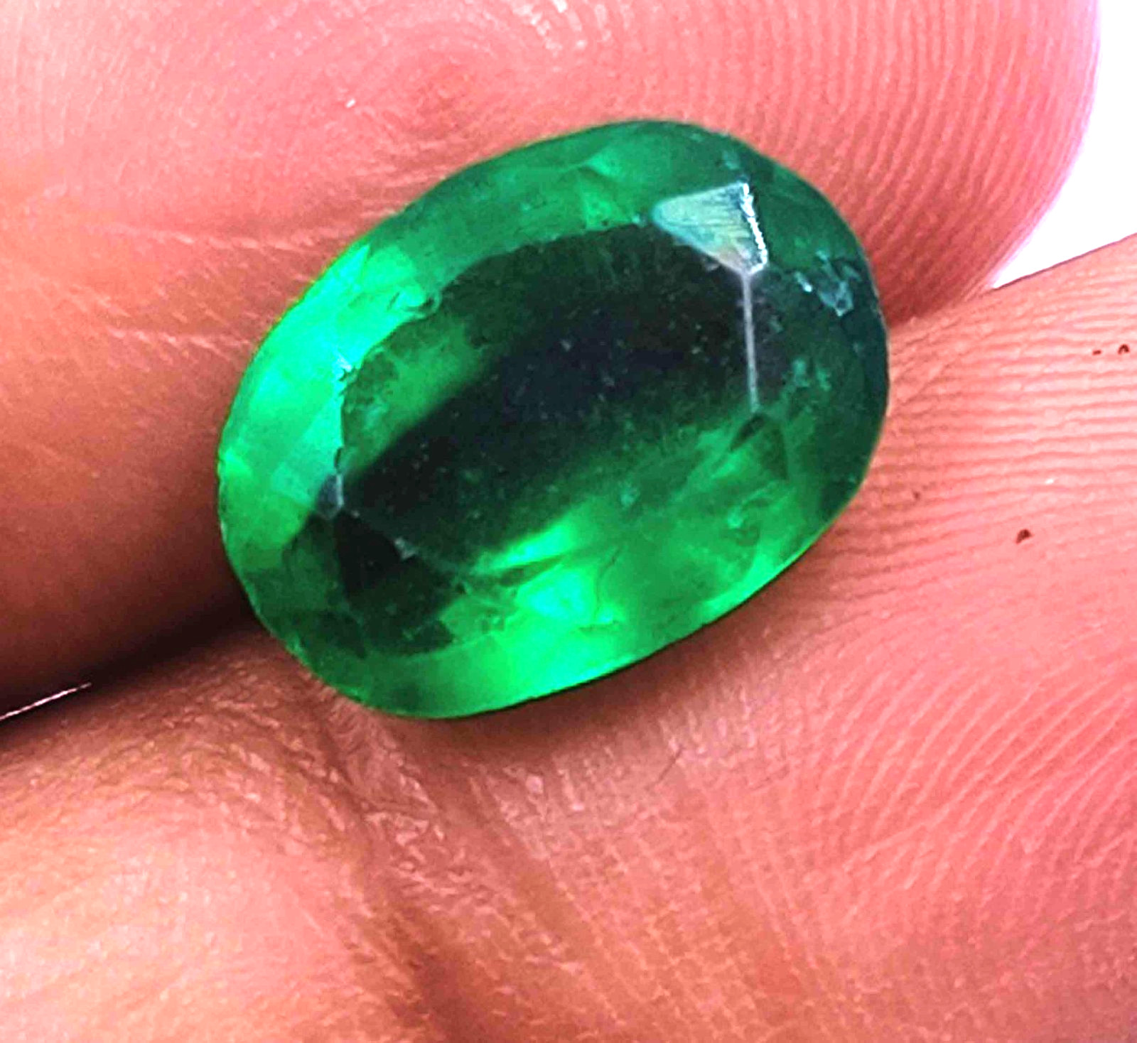 6.15 Ct Certified Natural Colombian Green Emerald Oval Cut Loose Gemstone NCH