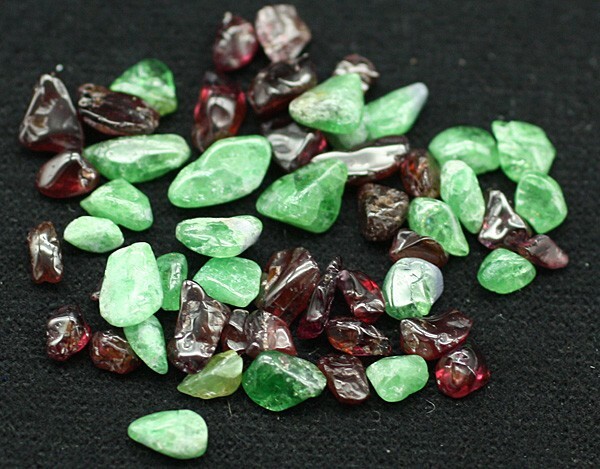 Bags of gem mixed red-green Garnet polished nuggets- Mineral Specimens/Gemstones