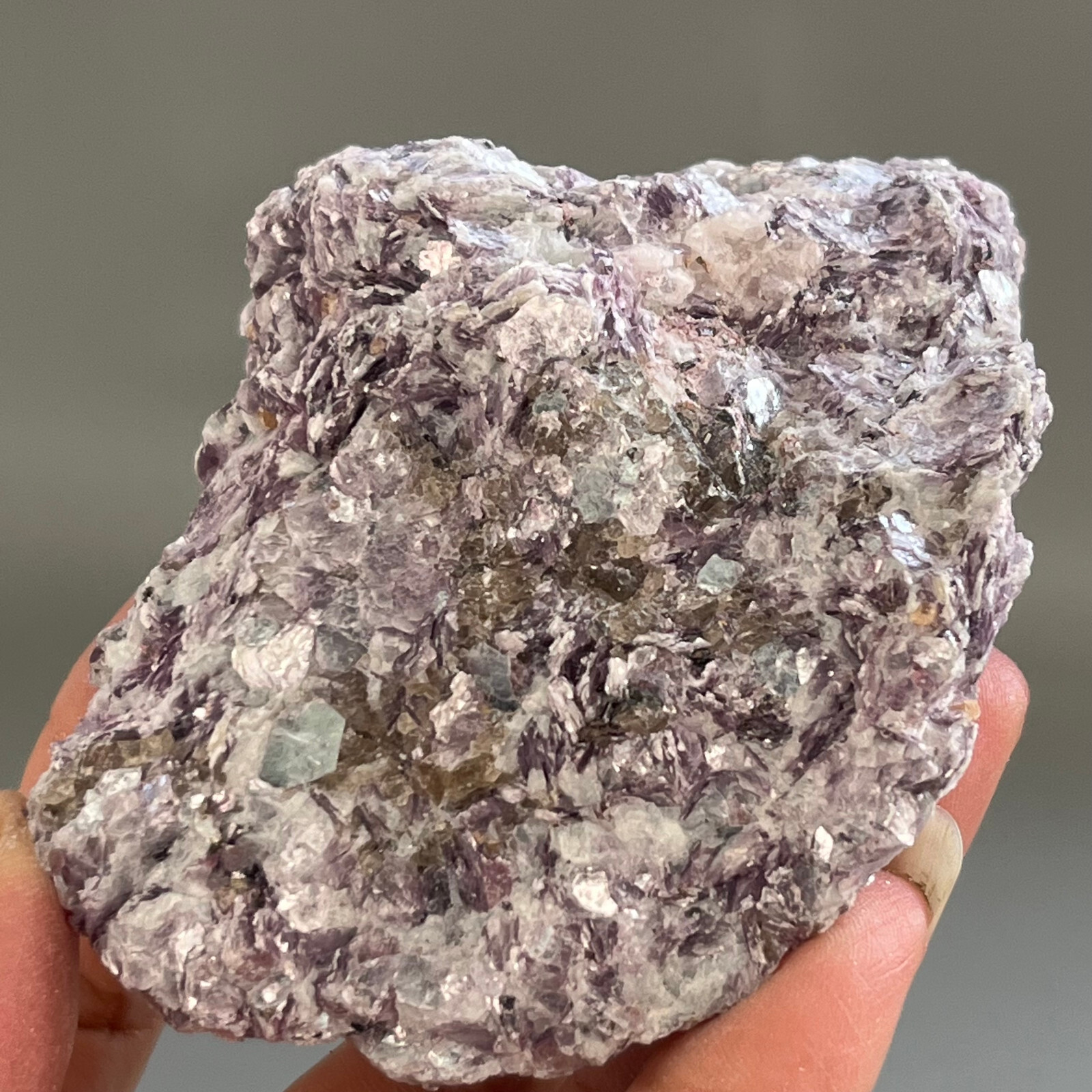 239g Natural Marvelous Lepidolite Purple Mica Crystal Reiki Stone Specimen CG10