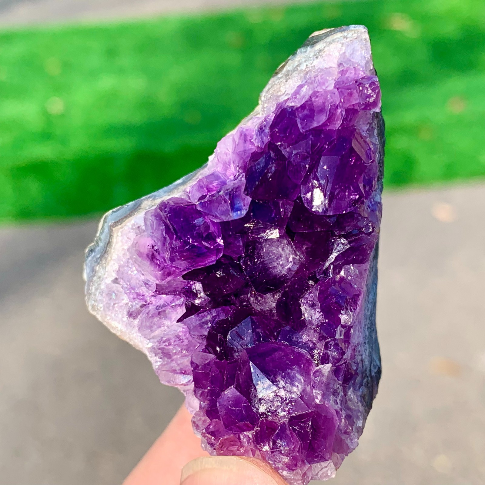 77G Natural Amethyst geode quartz cluster crystal specimen Healing A365