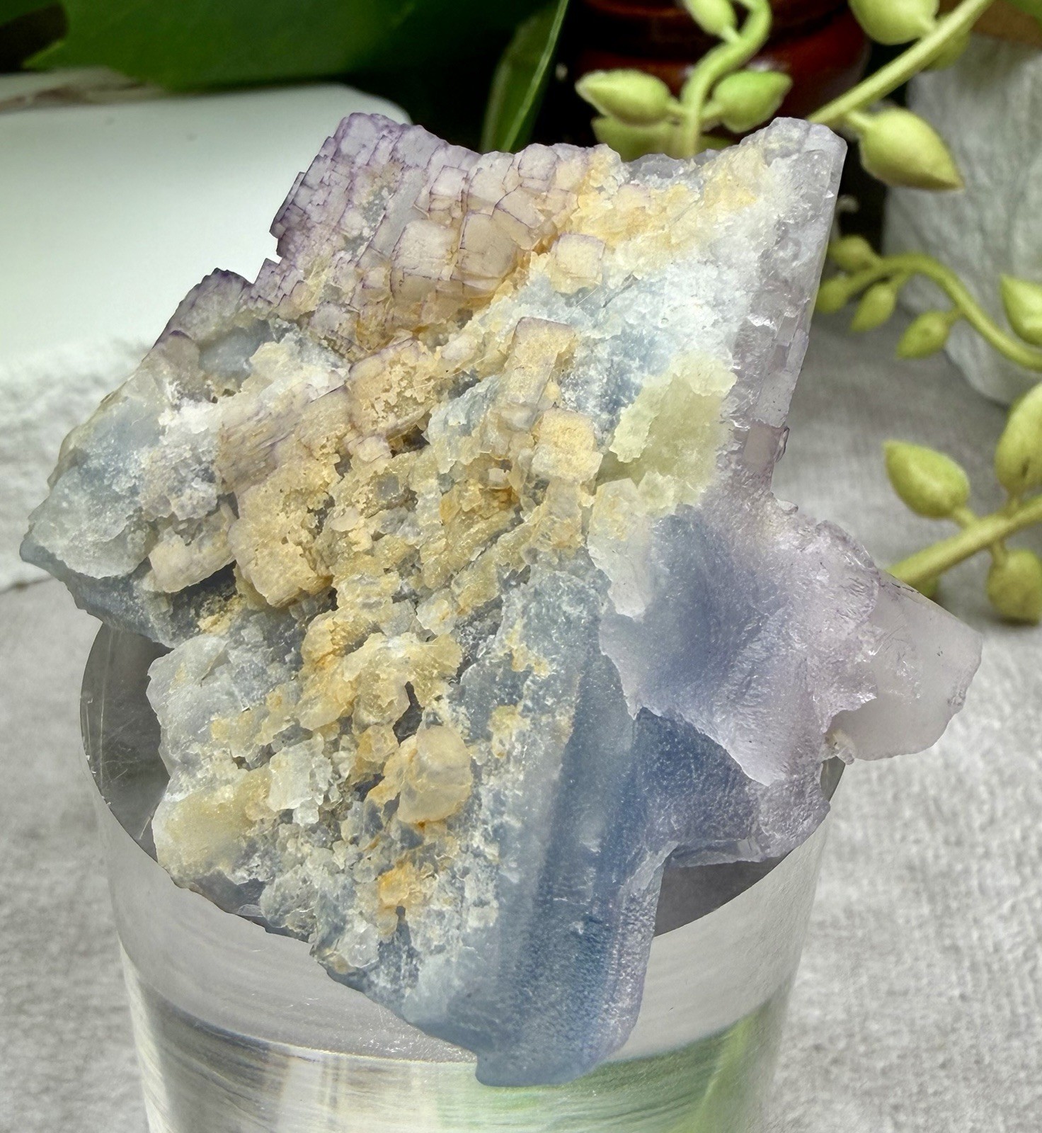 Crystal 96g Purple Blue Clear Fluorite Cluster Cube Specimen Mineral Raw