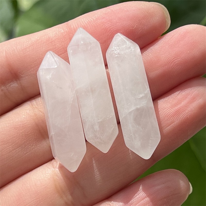10pcs natural clear quart obelisk quartz crystal wand double point reiki healing