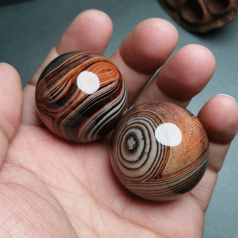 2Pack Natural Silk agate ball Quartz Crystal Sphere Ball Reiki Healing Gemstone