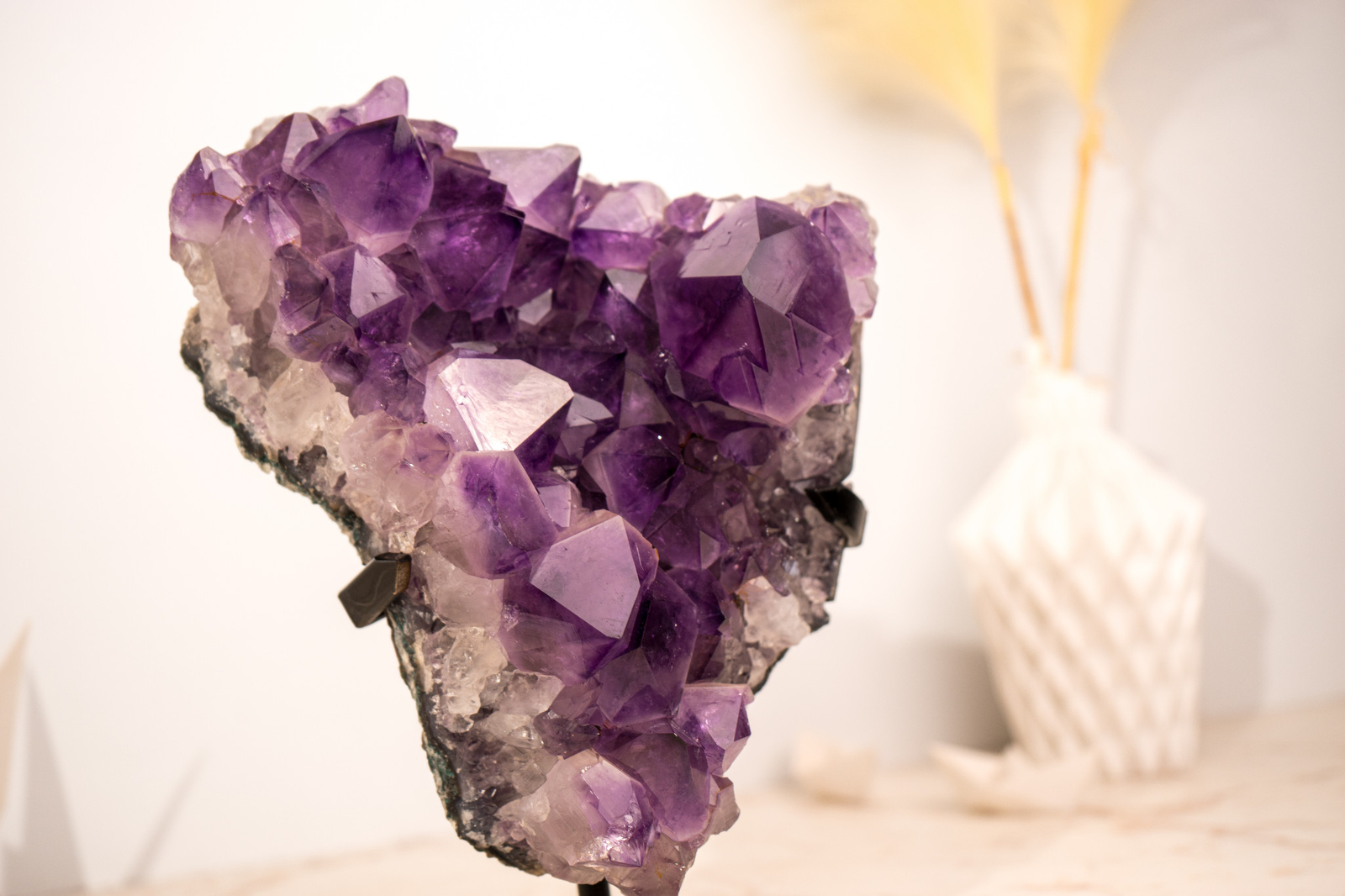 AAA-Grade Purple Amethyst Cluster with Large Deep Purple Points 11 Lb