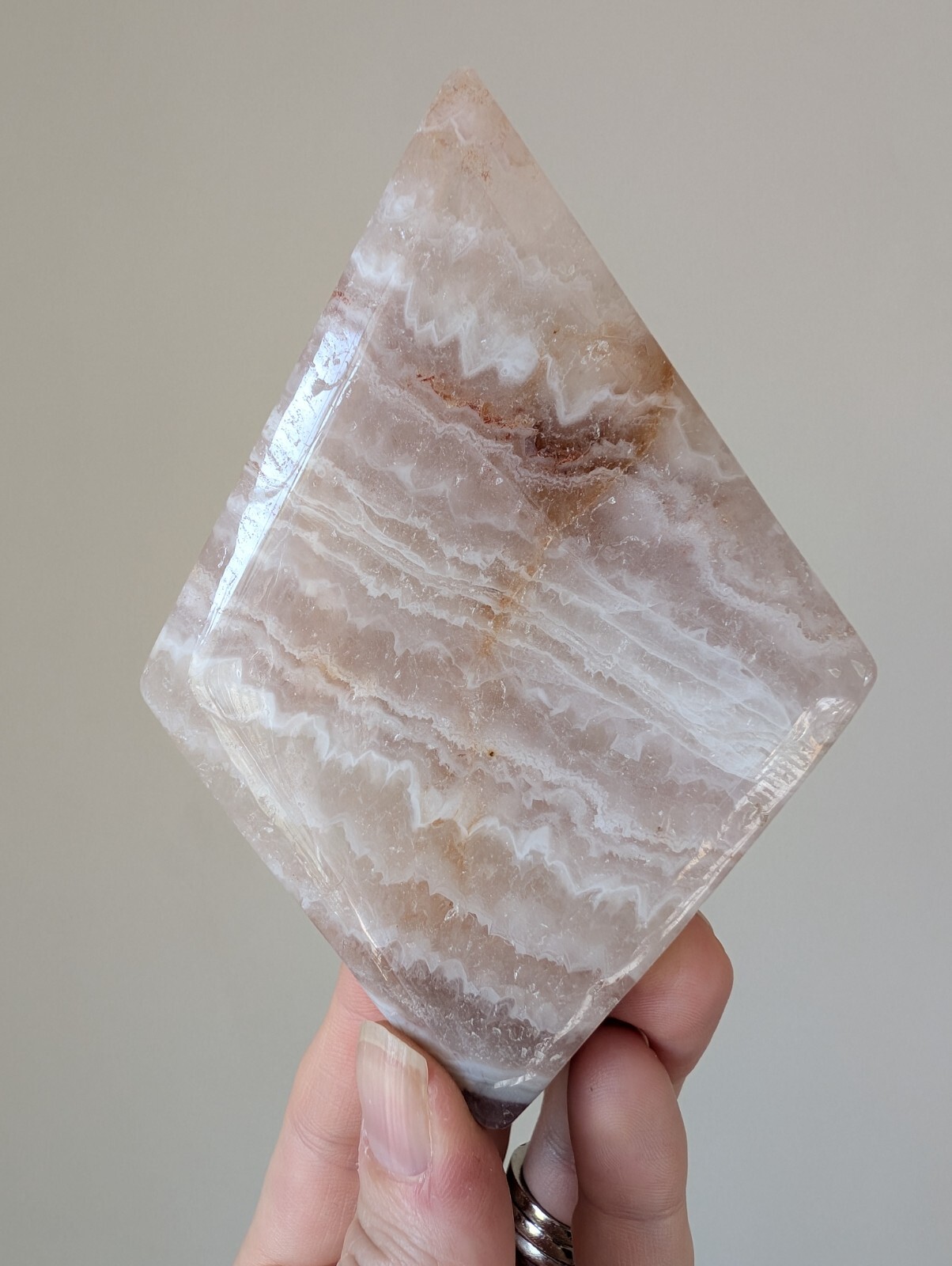 Amethyst Agate Carving Diamond Rhombus Crystal Gemstone Mineral Pretty Reiki