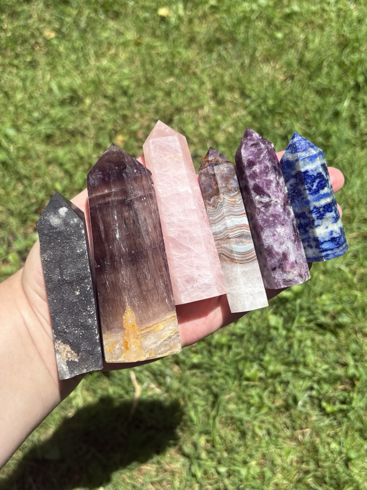Bulk Crystal Towers Lot- Rose Quartz, Druzy Chalcedony, Lepidolite, Lapis & More