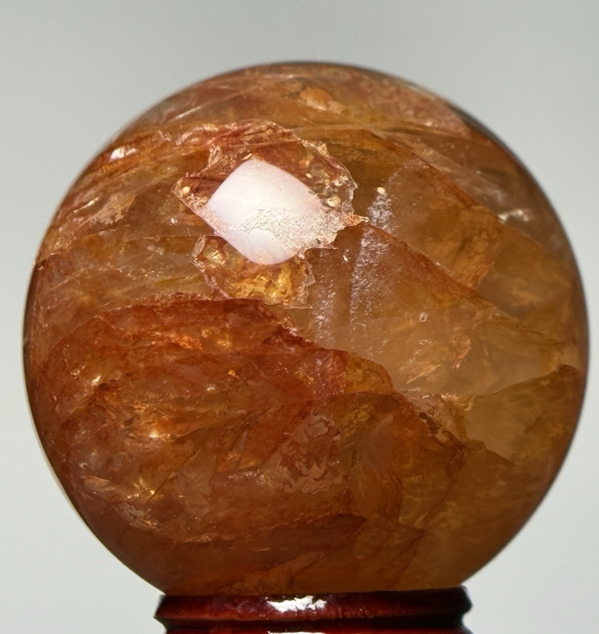 50mm FIRE QUARTZ SPHERE – Red Hematoid Crystal Ball Mineral Chakra Reiki Witch