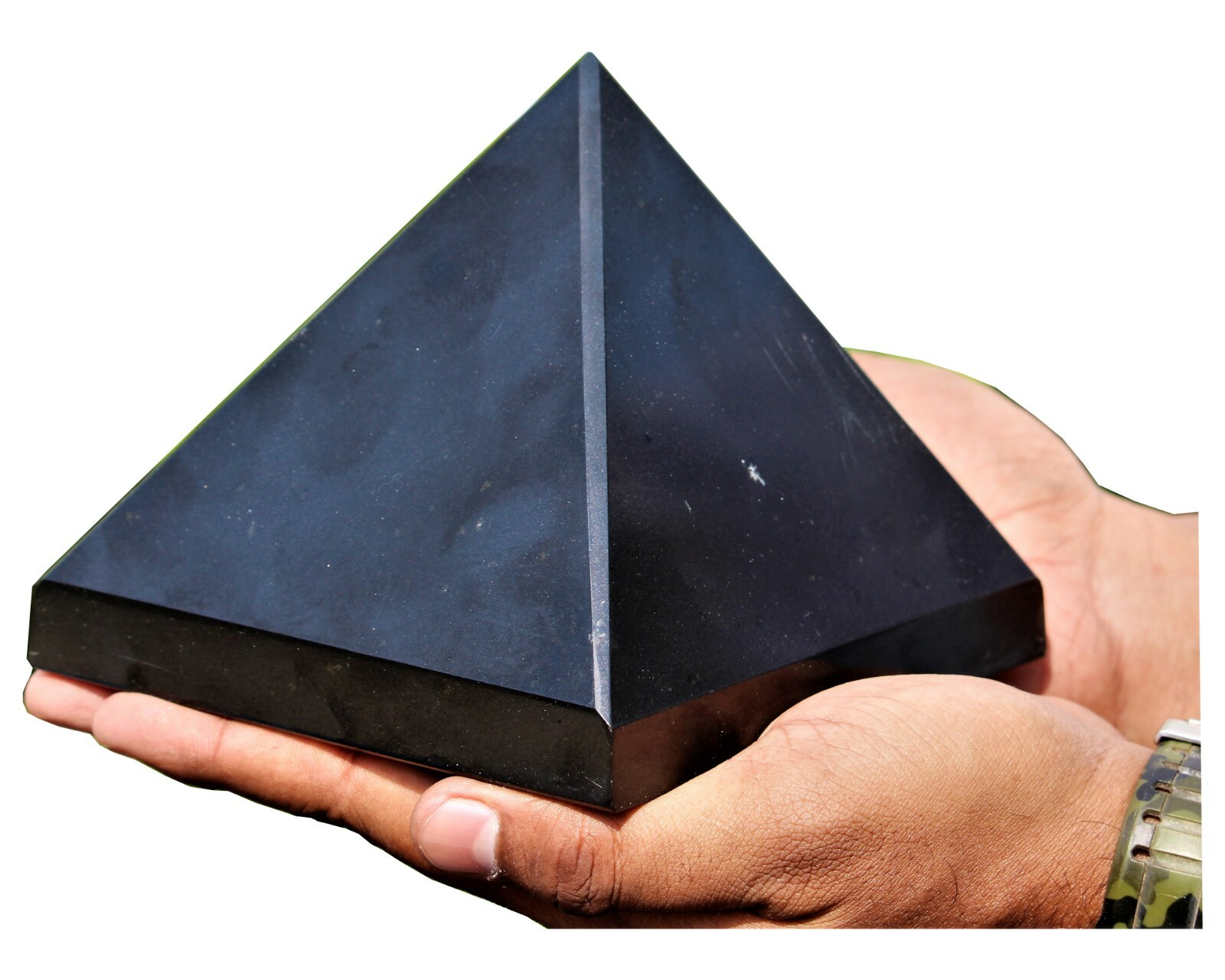 Large 130MM Black Tourmaline Crystal Metaphysical Chakra Healing Stone Pyramid