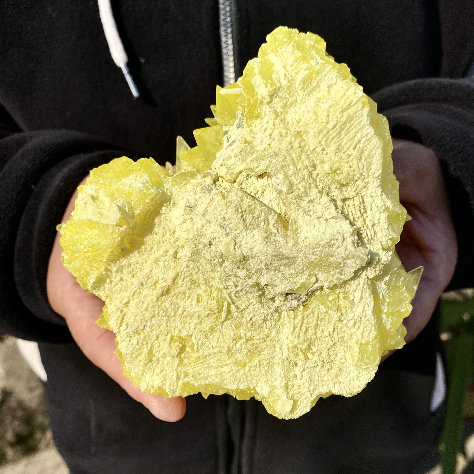 540G Newly discovered natural yellow sulfur crystal quartz crystal mineral samp