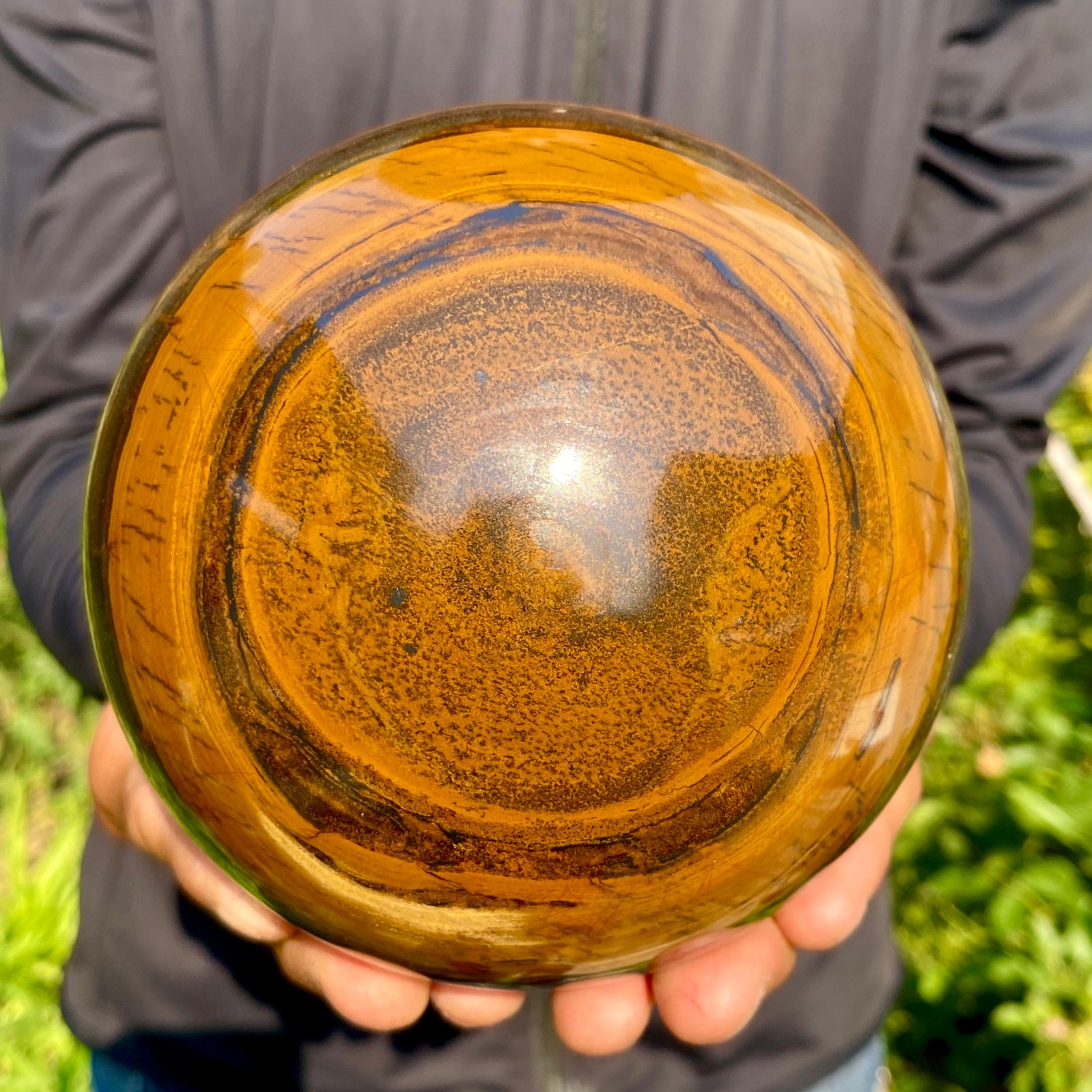 5.95LB Large Natural Tiger Eye Stone Crystal Ball Quartz Healing Sphere Décor