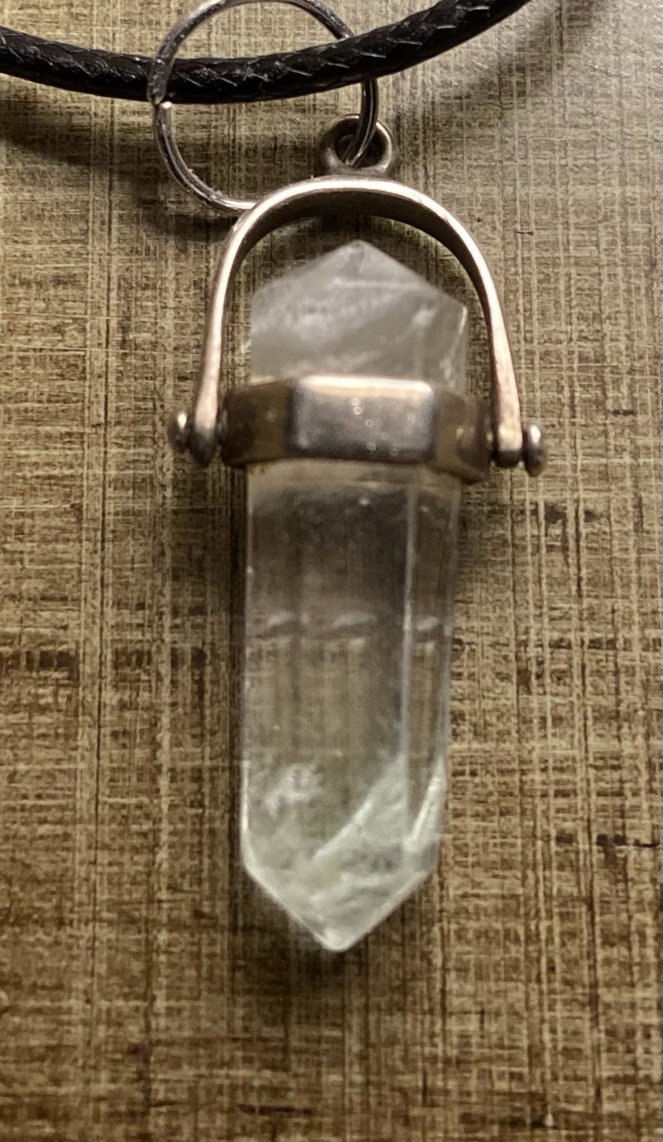 Fluorite And Silver Crystal Sphere Pendant With Leather Choker. Wear The Vibe!