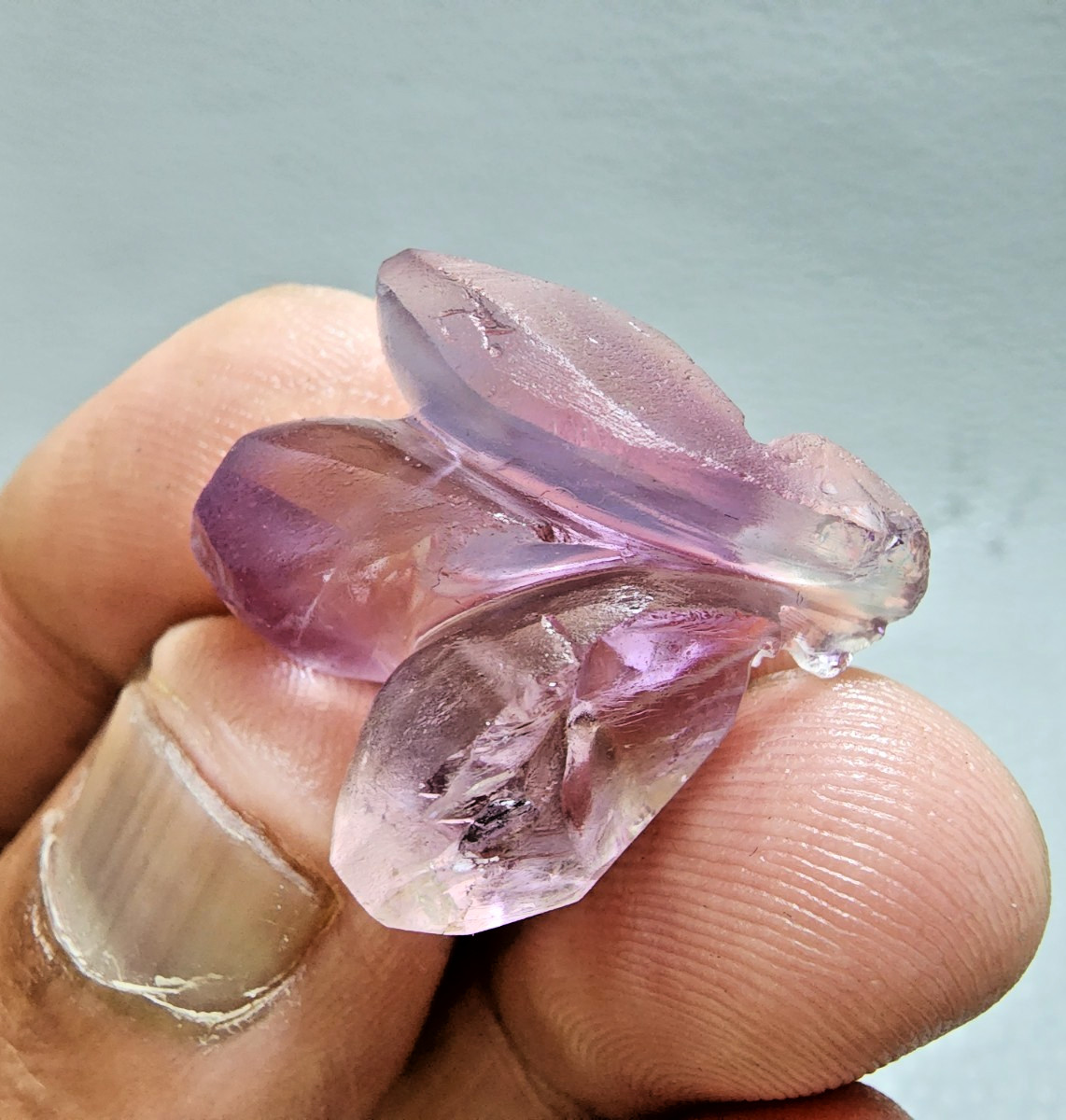 36 Ct Beautiful Purple Ametrine Leaf Shape Carving Rough Jewelry Making Gemstone