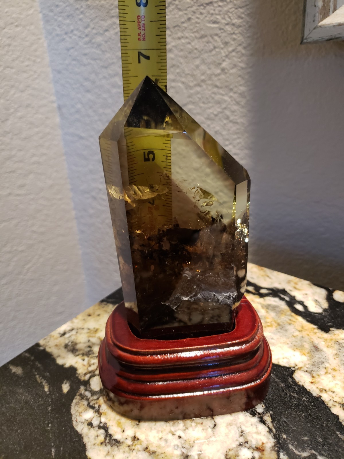 6.75″ Natural Smoky Citrine Quartz Crystal Semi-Polished Tower Obelisk WandPoint