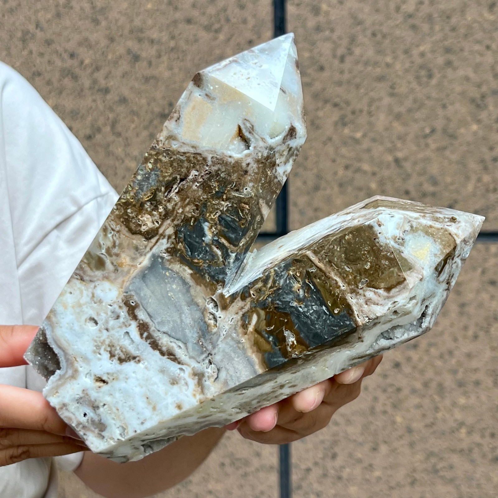Dual-Tip Sphalerite Quartz Point Deep Energy Specimen Gift 3.14 lb