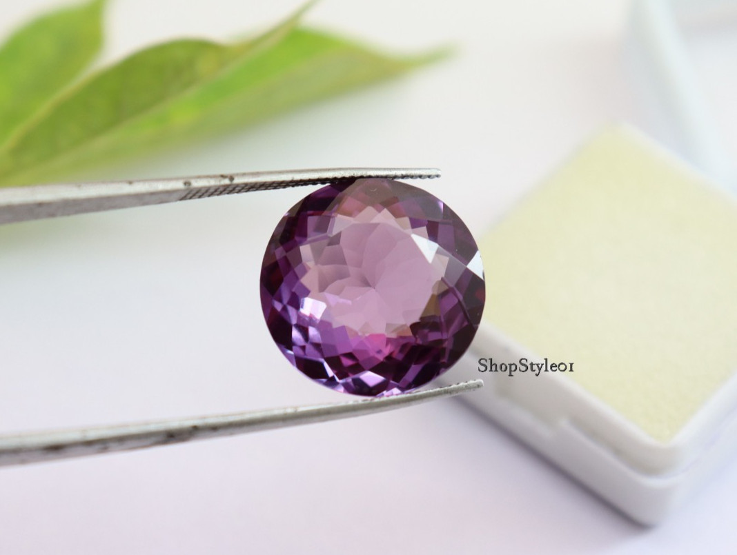21.85 Ct Natural Alexandrite – Round Cut Loose Certified Gemstone Color Change.
