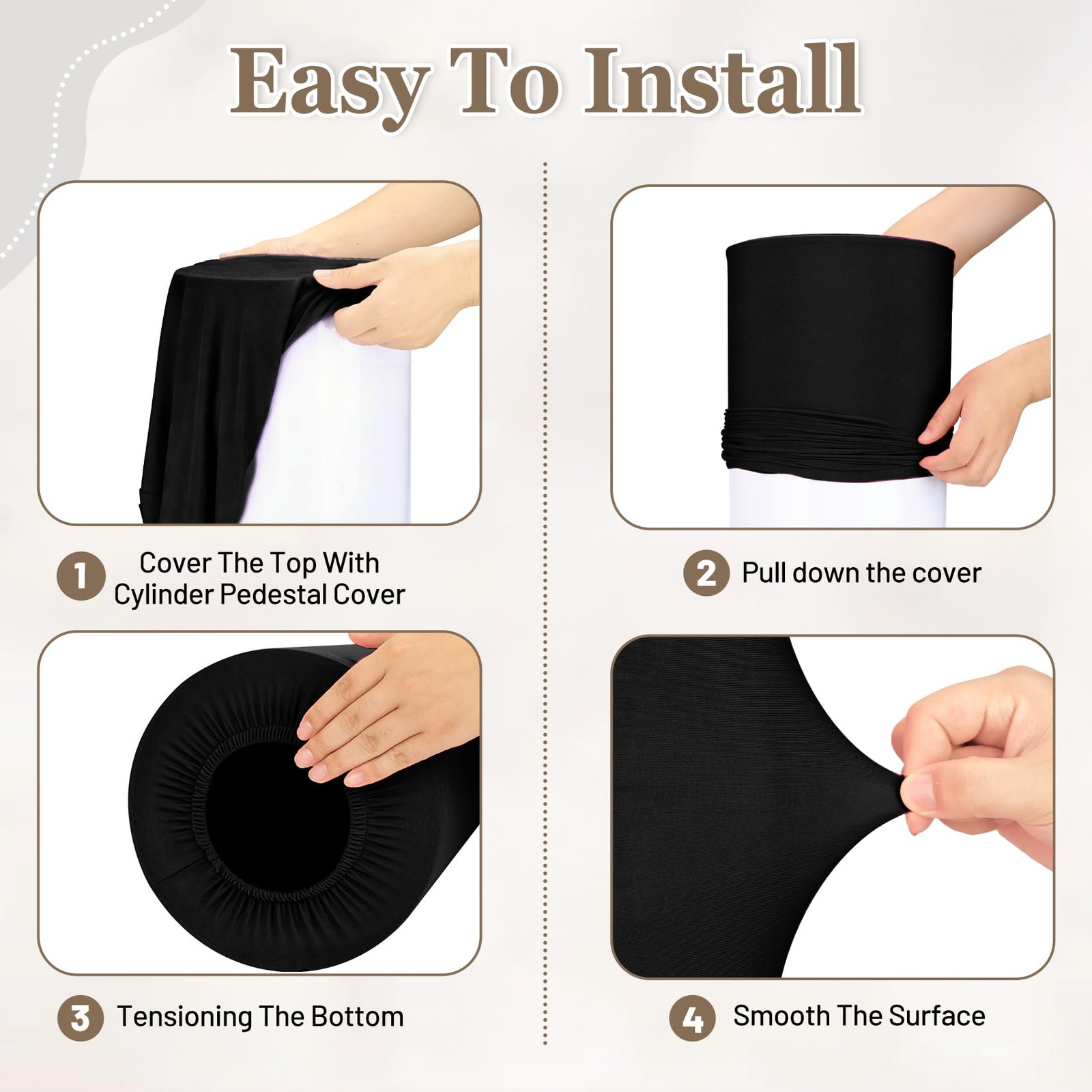 Cylinder Pedestal Stand Covers Set of 3 Spandex Display Pedestal Covers Round…