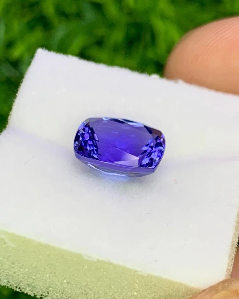 Certified Tanzania Tanzanite Flawless Blue 8.86 Ct+ Loose Cushion Cut Gemstone